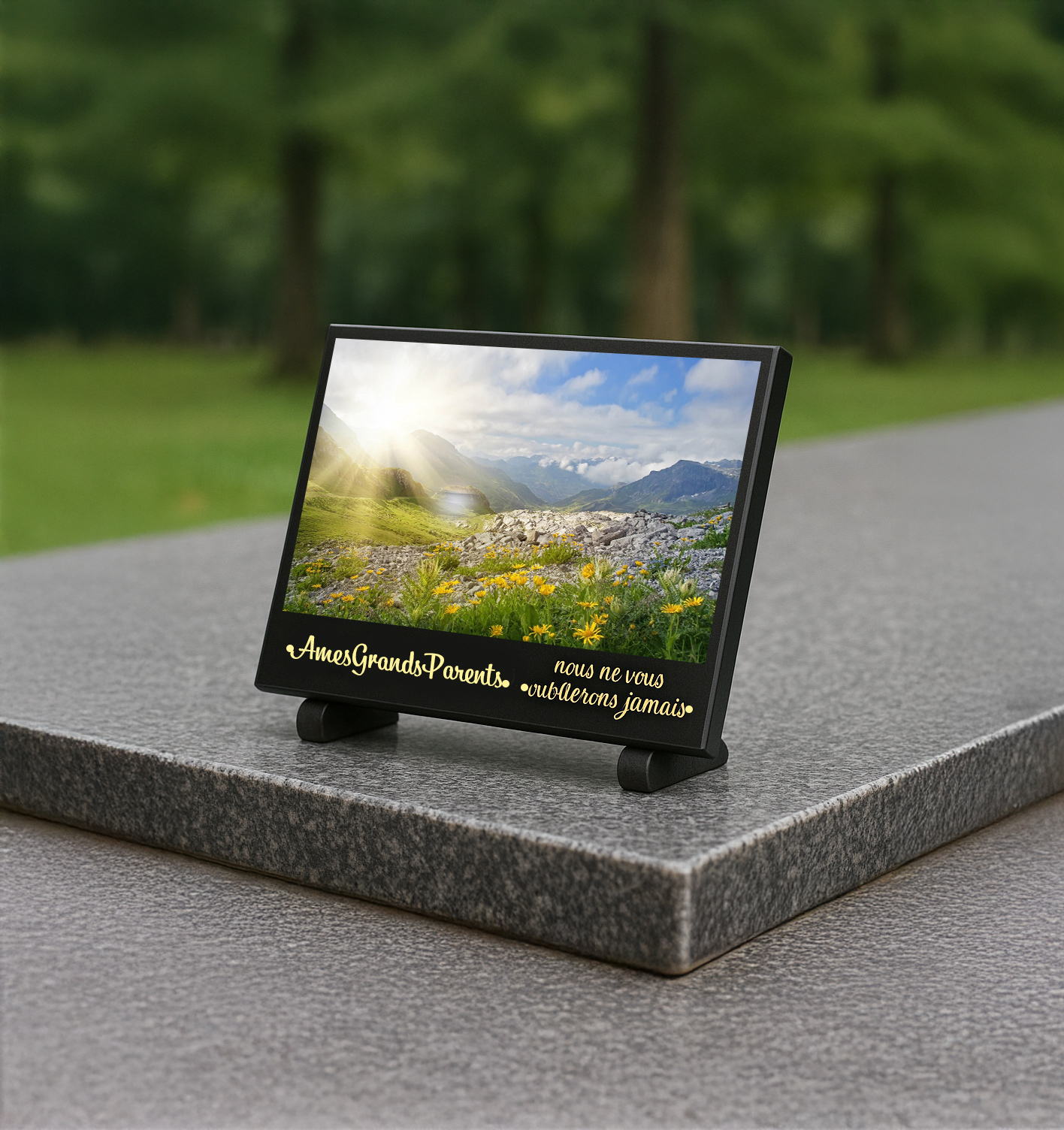 PLAQUE_SUR_PIED_COTE_MOCKUP Plaque Pierre & CRISTAL