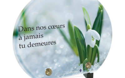 Plaque funéraire crocus demi-lune