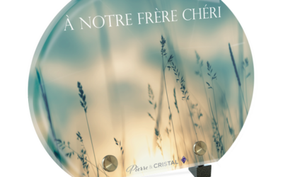 Plaque funéraire épis de blés demi-lune