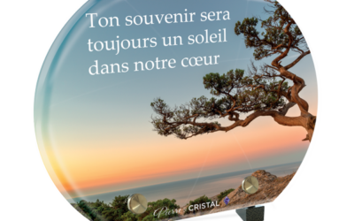 Plaque funéraire soleil couchant sud demi-lune