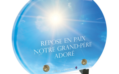 Plaque funéraire soleil pur demi-lune