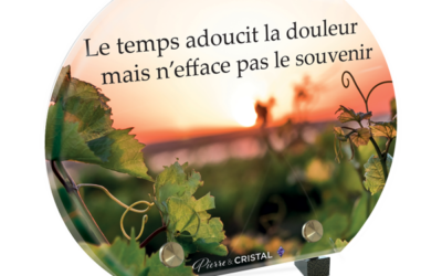Plaque funéraire vigne demi-lune