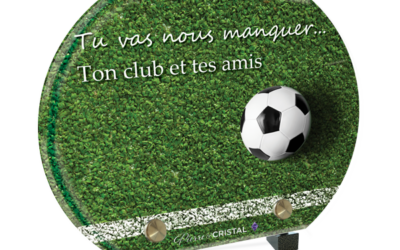 Plaque funéraire footballeur demi-lune
