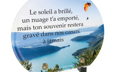 Plaque funéraire parapente demi-lune