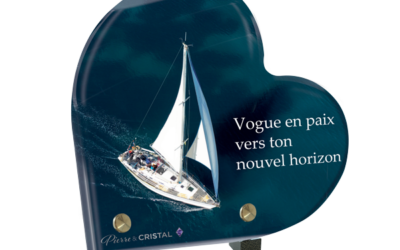 Plaque funéraire bouquet fleuri demi-lune