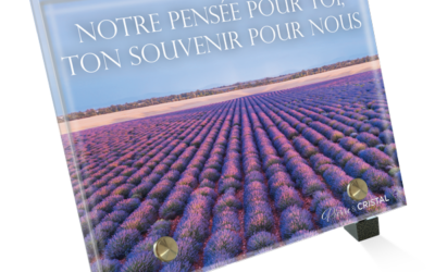 Plaque Funéraire avec Champ de Lavande: Hommage Parfumé à la Mémoire